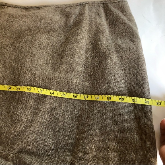 Ann Taylor Virgin Wool Blend Brown Tweed A-Line Flounce Hem Size 16 - Picture 10 of 14